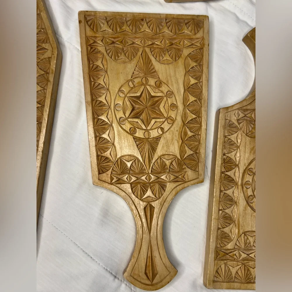 Handcrafted Wooden Wall Decor with Intricate Carvings